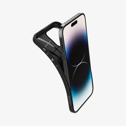 ACS04813 - iPhone 14 Pro Max Case Liquid Air in matte black showing the back